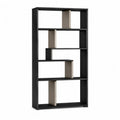 Libreria a giorno 80 x 30 x 180 cm in pannello truciolare rettangolare nero e tortora