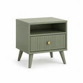 Comodino con cassetto e vano aperto in MDF verde salvia 40 x 35 x 60 cm