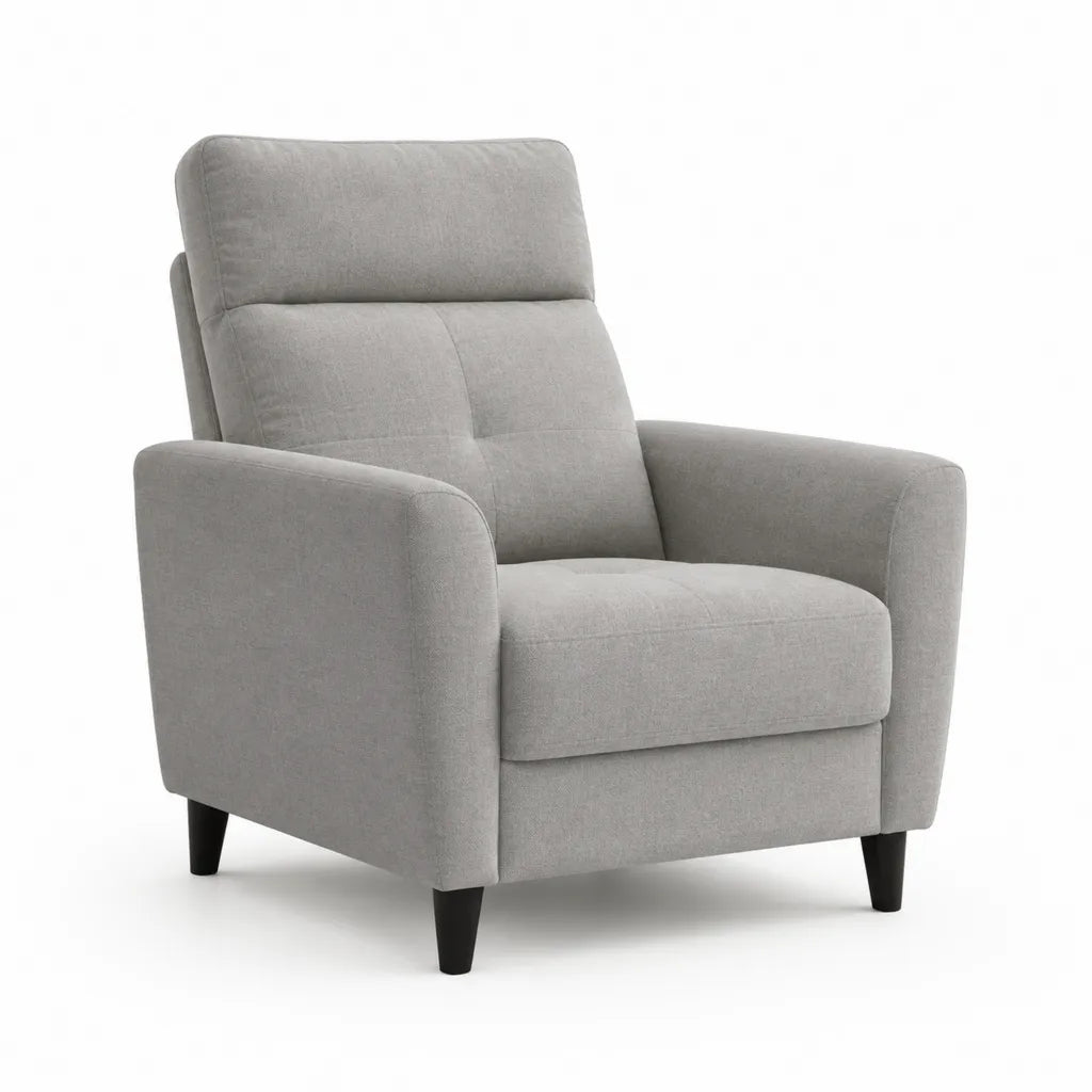 Poltrona da soggiorno imbottita in poliestere rettangolare grigio chiaro 82 x 88 x 103 cm