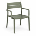 Sedia da giardino con braccioli in alluminio verniciato verde oliva 58 x 57 x 85 cm