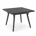 Tavolo da giardino quadrato 90 x 90 x 74 cm in alluminio verniciato a polvere antracite