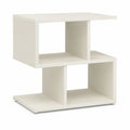 Comodino con ripiani aperti 60 x 40 x 60 cm in pannelli di particelle bianchi rettangolare