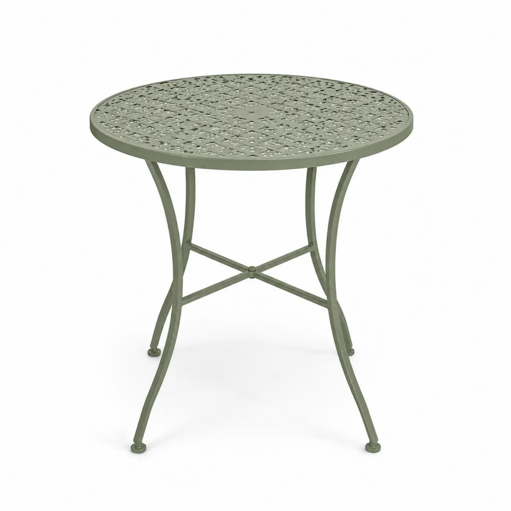 Tavolo da giardino rotondo Ø 70 x 72 cm in acciaio verniciato verde salvia