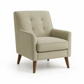 Poltrona imbottita con braccioli 76 x 82 x 96 cm in poliestere beige tortora