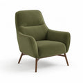 Poltrona da soggiorno imbottita con schienale alto in poliestere verde oliva 78 x 82 x 100 cm